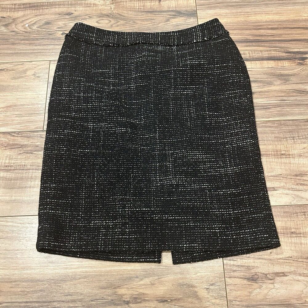 Ann Taylor Skirt Women’s 6 Black White Wool Blend Preppy Career Office